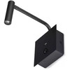 V-tac 3W LED sieninis šviestuvas, juodas, su USB, 3000K