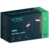 V-tac 8W LED sieninis šviestuvas, juodas, 3000K, su USB