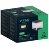 V-tac 8W LED įkraunamas lauko šviestuvas su saulės baterija, juodos/baltos sp., 3000K, IP65