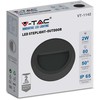 V-tac 2W LED paviršinis šviestuvas, juodas, 3000K, IP65