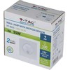 V-tac 3W LED kvadratinis šviestuvas su jutikliu, baltas, 4500K