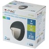 3W Sieninis šviestuvas V-TAC, juodu korpusu, apvalus, IP65, 4000K