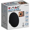 V-tac 12W LED sieninis šviestuvas, juodas, 4000K, IP65