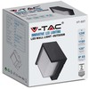 V-tac 12W LED sieninis šviestuvas, juodas, 4000K, IP65