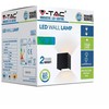 12W sieninis lauko šviestuvas V-TAC, IP65, juodas, 4000K (natūraliai balta)