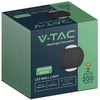 V-tac 2W LED sieninis šviestuvas, juodas, 3000K, IP54