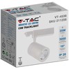 V-tac 35W LED šviestuvas į bėgelius, baltu korpusu, 6400K