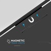 V-tac 22W LED šviestuvas į magnetinius bėgelius ULTRA THIN, juodas, 3000K