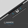 V-tac 22W LED šviestuvas į magnetinius bėgelius ULTRA THIN, juodas, 3000K