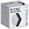 V-tac 12W LED sieninis šviestuvas, juodas, 4000K, IP65