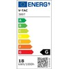 18W LED sieninis šviestuvas V-TAC, lenkto stiklo, 4000K (natūraliai balta)