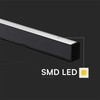 Pakabinamas šviestuvas V-tac 40W LED pakabinamas linijinis šviestuvas, juodas, 3000/4000/6400K