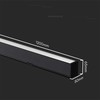Pakabinamas šviestuvas V-tac 40W LED pakabinamas linijinis šviestuvas, juodas, 3000/4000/6400K