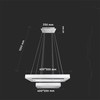 V-tac 113W LED pakabinamas šviestuvas, baltas, 3000K, dimeriuojamas