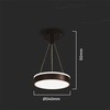 V-tac 12W LED pakabinamas šviestuvas, juodas, 4000K