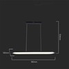 V-tac 24W LED pakabinamas šviestuvas, juodas, 4000K