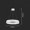 V-tac 25W LED pakabinamas šviestuvas, baltas, 3000K