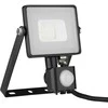 10W LED prožektorius V-TAC, 6400K (šaltai balta), su judesio davikliu, juodu korpusu, SAMSUNG LED chip