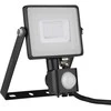 30W LED prožektorius V-TAC, 3000K (šiltai balta), su judesio davikliu, juodu korpusu, SAMSUNG LED chip