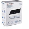 V-tac 6,8W sieninis lauko šviestuvas su saulės baterija, 4000K, juodu/baltu korpusu