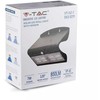 V-tac 6,8W sieninis lauko šviestuvas su saulės baterija, 4000K, juodu korpusu