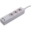 Ilgintuvas 3-vietis V-TAC, 2usb jungtys, 3G1.5MM2 X 5M, baltas
