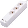 Ilgintuvas 3-vietis V-TAC, 2usb jungtys, 3G1.5MM2 X 1.5M, baltas