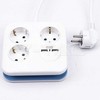Ilgintuvas 3-vietis V-TAC, 2usb jungtys, 3G1.5MM2 X1.4M, baltas, kvadratinis
