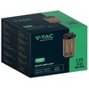 V-tac 2,4W LED įkraunamas lauko šviestuvas su saulės baterija, juodos/medžio sp., 3000K, IP65