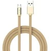 V-tac 1m mikro USB laidas, auksinės spalvos, laido tipas- medvilninis audinys