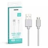 1m mikro USB laidas, baltas, PVC.