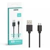 1m mikro USB laidas, juodas, PVC.