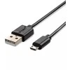 1m mikro USB laidas, juodas, PVC.