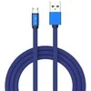 V-tac 1m mikro USB laidas, mėlynas, laido tipas- medvilninis audinys