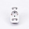 V-tac Trivietis lizdo adapteris, baltas, 2 jungtys su 2,5A, viena - 16A.