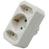 V-tac Trivietis lizdo adapteris, baltas, 2 jungtys su 2,5A, viena - 16A.