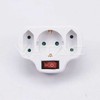 V-tac 3vietis lizdo adapteris, baltas, 2 jungtys 2,5A, viena 16A, su jungikliu