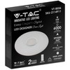 Lubinis šviestuvas V-tac 60W paviršinis šviestuvas, 3in1, dimeriuojamas pulteliu, baltas, su žvaigždėtu dangteliu