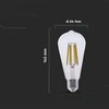 V-tac 4W LED filamentinė lemputė, E27, ST64, 3000K