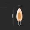 V-tac 4W LED filamentinė lemputė, E14, žvakės formos, gintaro sp., 2200K