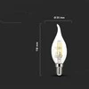 V-tac 4W LED filamentinė lemputė, E14, žvakės formos, 4000K