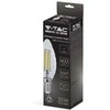 V-tac 4W LED filamentinė lemputė, žvakės formos, E14, skaidriu stiklu, 3000K, dimeriuojama