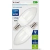 V-tac 5,5W LED lemputė, E14, žvakės formos, 2700K, 2vnt pakuotėje