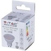 5W LED lemputė V-TAC, GU10, su plastikiniu, matiniu dangteliu, (4000K) dienos šviesa