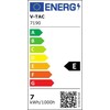 7W LED COG lemputė V-TAC, E27, G125, matiniu paviršiumi, 6400K