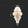 V-tac 8W LED filamentinė lemputė, S200, E27, dūmų sp., 1800K, dimeriuojama