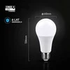V-tac 17W LED lemputė, E27, A65, 4000K, 200°, CREE LED chip