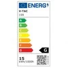 15W LED lemputė V-TAC, A65, E27, termoplastinė, (3000K) šiltai balta. SAMSUNG LED chip