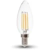 V-tac 6W LED žvakės formos filamentinė lemputė, E14, 4000K