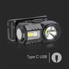 V-tac 3W LED įkraunamas žibintuvėlis, juodas, IP43, tvirtinamas ant galvos